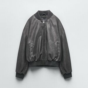Zara washed effect bomber jacket